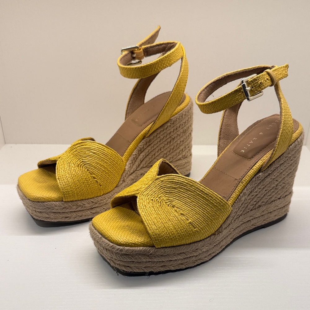 Kelly & Katie Mustard Wedge Sandals - Picture 3 of 5